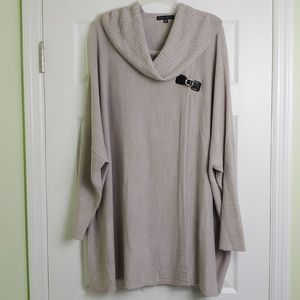 Napa Valley cowl neck sweater cape buckle 3X/4X
